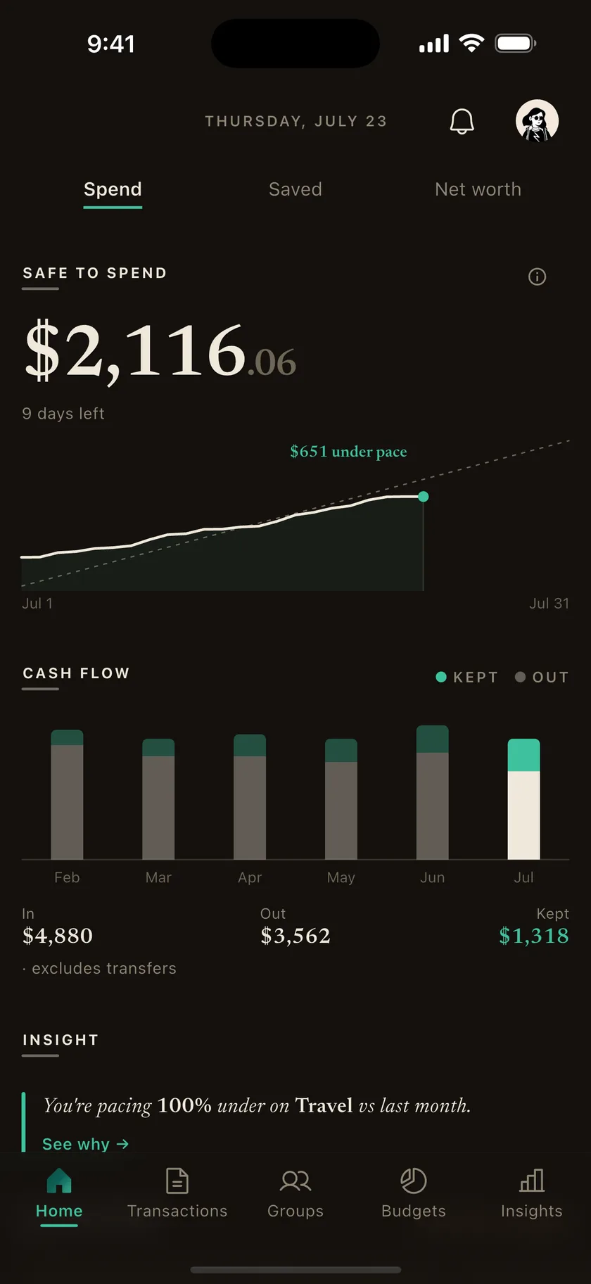 Zeteo in dark mode